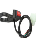 3 Speed Handlebar Control Switch for 22mm Grips Slim 5mm Thick Design for Electric Bikes Motorcycles Scooters and ATVs Easy Install Upgrade Your Ride Today, black plastic housing, red button, wiring