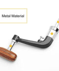 Premium Metal Folding Fishing Reel Handle Kit With Rocking Arm And Hardwood Knob Auto Fold Design For Compact Storage Fits 1000-4000 And 5000-6000 Models Secure Grip Perfect Upgrade For Serious Anglers. Metal folding reel handle with hardwood knob and rocking arm