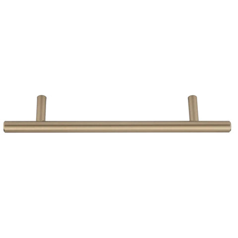 Golden Champagne Euro Bar Cabinet Handle 3/8 Inch Diameter 7-3/8 Inch Length 5 Inch Hole Center 1-3/8 Inch Projection 25 Pack