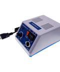 Multipurpose Micro Motor With Foot Pedal Control System showing a compact power base unit for pros in various crafts.
