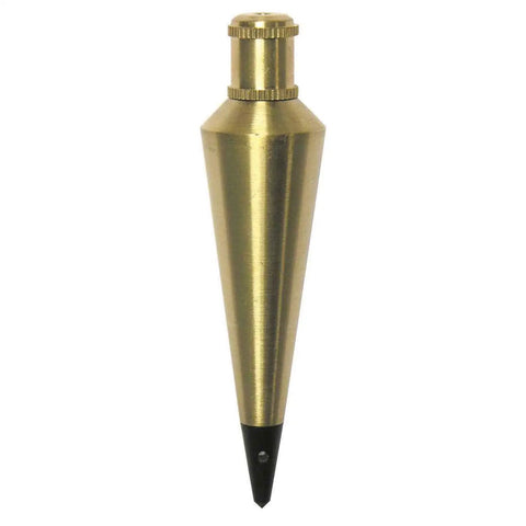 PB008B 8 Ounce Brass Plumb Bob With String Pro Grade Durable Brass Construction Lacquered Finish Removable Head