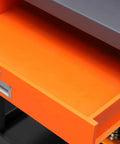 Interior view of an open lockable drawer of the Heavy Duty Industrial Steel Workbench With Pegboard And Lockable Drawers.