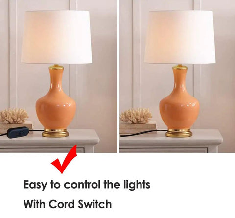 Lamp with Two Pack Cord Switch for Lamps 250V 6A On Off Rocker Lamp Control Switch for Table Desk Bed LED Lights shown on a table