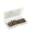 Straight Up Rock Solid HSS Center Drill Bits With Bang On Point 3Mm Tip And Clean 60 Degree Cut Perfect For Shop Lathes And Metal Projects Comes As A No Nonsense 10 Piece Set in a storage case.