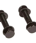 Close-up of four black bolts for Heavy Duty Table Saw Stand For Jobsite With Folding Flat Design That Fits 10 Inch Compact Saws Rugged Tube Steel Construction