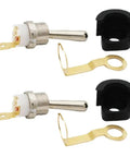 Two Pack Chainsaw Kill Switch Replacement Kit For 45cc To 58cc Gas Engines with metal mounts and flameout toggle visible
