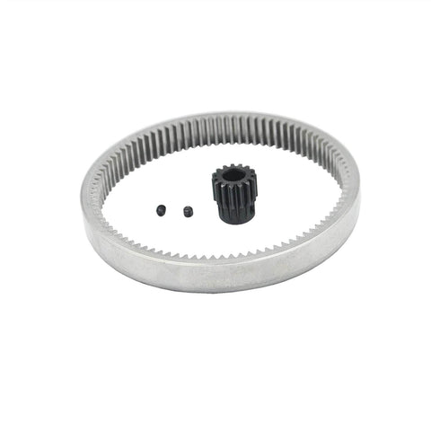 Heavy Duty 1/12 RC Hydraulic Excavator Rotary Motor Pinion And Internal Ring Gear Set, 15T Steel Pinion, 93T Ring Gear
