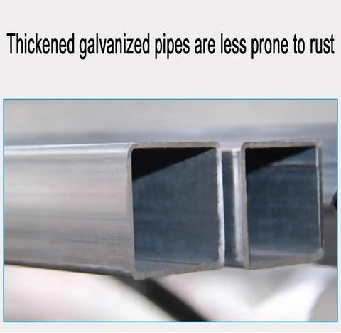 Close-up of thickened galvanized pipes, showcasing durability and rust resistance for Adjustable Bubble Wrap Dispenser With Double Bar Design Heavy Duty Shipping Supplies For Active Warehouses Smooth Packaging Setup That Knocks Out Daily Packing Tasks And Slashes Labor Costs Without Any Fuss.