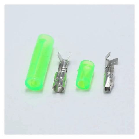 Ultimate 5 Sets Of Heavy Duty 4.0mm 1Pin Car Electrical Connector Kits Featuring Male Female Butt Terminals With Durable Heat Shrink Sheath For Any Auto Wiring Hack Or Repair Project You Might Be Doing Today. green heat shrink connectors
