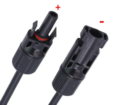 MC4 connectors of 10 AWG Solar Panel Connector Extension Cable Compatible With MC4 To SAE Adapter PV Wire for RV usage.