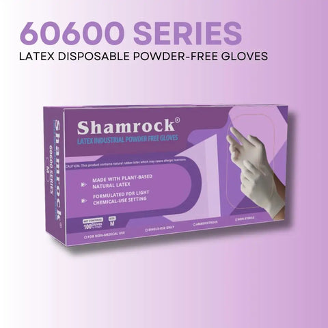 Top Grade 6 Mil Latex Work Gloves Powder Free With Fully Textured Palms For The Ironclad Knockout Grip Built Tough On Industrial Repair Beauty Jobs And Daily Garage Tasks, Small, Pack Of One Hundred package on purple background.