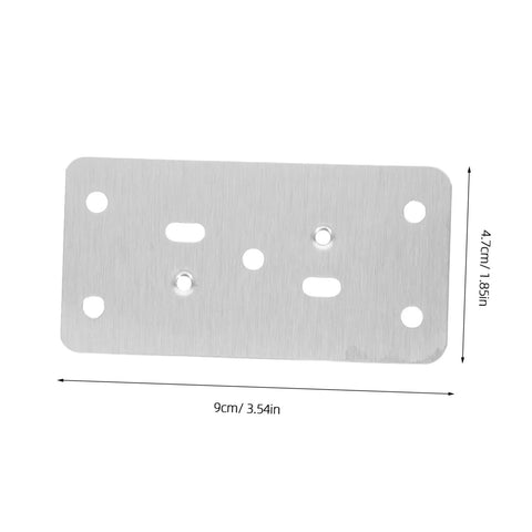 Stainless Steel Hinge Repair Plate Kit For Cabinets And Furniture Easy Install Quick Fix Hinges, 9x4.7cm rectangular plate.