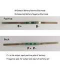 Hella Reliable Ten Pack Of Three Amp BMS Boards For One Series Three Point Seven Volt Lithium Cells showing positive and negative electrodes.