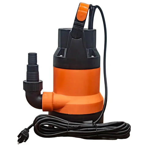Kick Back While This Heavy Duty Submersible Sump Pump Handles Basement Water With An Automatic Float Switch And Dependable 0.5 Hp Motor For Steady Flow Rates, showcasing the pump's robust design and cable.