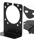 Heavy Duty Iron Trailer Wiring Connector Mounting Bracket Black Set Of 2 For Secure Harness And Towing Wiring, Durable Iron Construction, Safety Focused Design To Prevent Disconnections And Vibration, black metal bracket with mounting holes