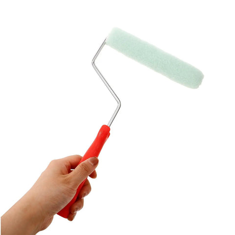 Easy Peasy Mini Paint Roller Brush With Comfy Handle For Smooth Ceiling And Cabinet Repainting Precision Edge Tool nailing those tight corners.