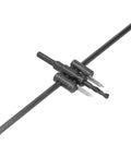 Premium Heavy Duty Circle Hole Cutter Saw Kit With Adjustable Carbon Steel Wood Drill Bit Tool For Precise 30 To 300Mm Round Cuts In DIY Lumber And Furniture Making Projects That Get You Done Fast. adjustable carbon steel circle hole cutter for wood, black, side view