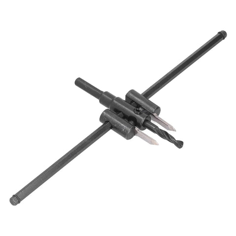 Premium Heavy Duty Circle Hole Cutter Saw Kit With Adjustable Carbon Steel Wood Drill Bit Tool For Precise 30 To 300Mm Round Cuts In DIY Lumber And Furniture Making Projects That Get You Done Fast. adjustable carbon steel circle hole cutter for wood, black, side view