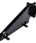 Side view of black metal 4 Pack E Track Fixed Shelf Brackets For Trailer Truck Warehouse And Garage Heavy Duty Rust Resistant Black Finish Fits E Track.