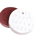 Top Tier 9 Inch Sandpaper Discs 50 Pack With Hole Ventilation Hook Loop Design For Smoothing Plasterboard Seams And Refinishing Hardwood Floors Fast Results, red and white sanding discs.