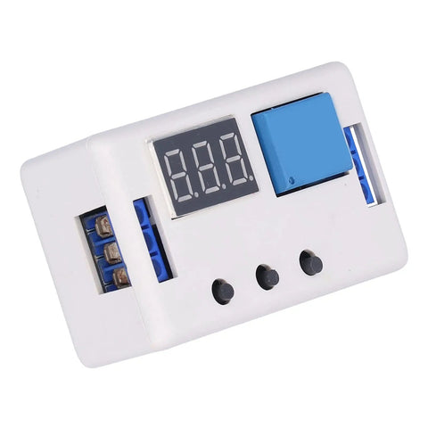 Adjustable Delay Timer Relay Module For Automation Projects, Industrial Grade DC 12V Controller With Optocoupler Isolation For Noise Immunity And Stable Signals, Easy Setup, Power Loss Memory, DIY Friendly And Pro Ready, white housing, digital display