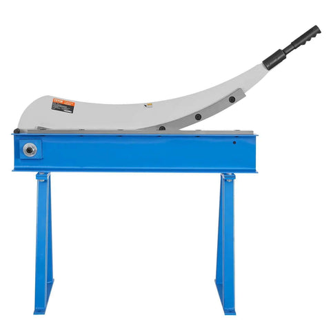 Beefy Hand Plate Shear 31.5 Inch Max Cutting Length Manual Sheet Metal Cutter with T10 high hardness blades on benchtop.
