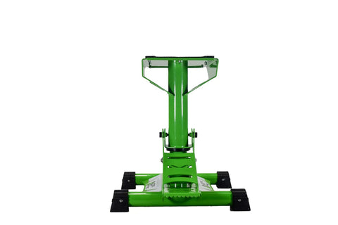 Beefy Heavy Duty Lift Stand For Dirt Bikes And Mini Riders 500 Lb Capacity Carbon Steel Construction front view