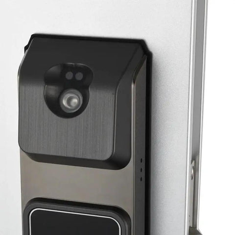 Close-up of Heavy Duty Zinc Alloy Touchscreen Smart Door Lock Keyless Entry Security System With Five Unlock Methods For Exterior Doors.
