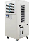 Heavy-Duty Industrial Spot Cooler With Rollin' Brake Wheels, Top-Shelf Commercial Air Conditioner For Warehouses And Factories, 20400 Btu, 220 Volt, Moves Anywhere, Shop Ready Cooling Beast from a side angle.