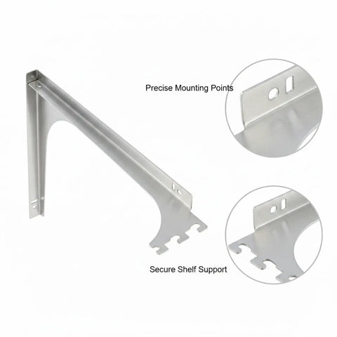 Rock Solid Sturdy Stainless Steel Wall Shelf Bracket Heavy Duty Mount For Garage Closet And Pantry Shelving Keeps Shelves Level