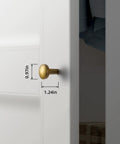 Vintage Cabinet Knobs 6 Pack Antique Brass Drawer Handles For Kitchen, Dresser, Closet Hardware 1 Inch Diameter on door