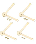 Four Pack Lid Support Hinges 4.5 By 0.79 Inches 180 Degree Folding Lift Stay Hinges Gold with screws, rust-resistant iron.
