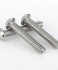 Straight Up Solid 1/4 20 X 1/2 Inch Button Head Socket Cap Screws Crafted From Premium 18-8 Stainless Steel with smooth tops.
