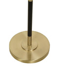 Base of Transitional 2 Light Floor Lamp with dual pull chains in black and antique brass finish