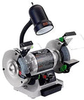 Badass 6 Inch Variable Speed Bench Grinder With Rock Solid Cast Iron Base And 250 Watt Motor Featuring Adjustable Tool Rest And Bright Work Light for precise metalwork.