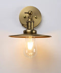 Industrial Vintage 1 Light Wall Sconce With 7.9 Inch Metal Shade Antique Vanity Light with On Off Switch lit up