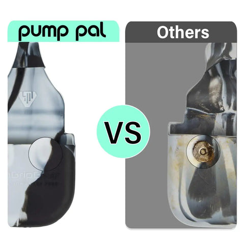Close comparison of magnetic reusable fueling glove and standard glove, showcasing grip and cleanliness differences.