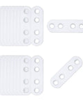 Premium White Iron Flat Brackets With Screws 20 Pack Heavy Duty Right Angle Hardware For DIY Projects and Furniture Assembly, display of multiple white iron brackets.