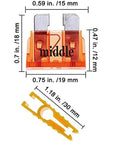 12V Blade Fuse Tap Adapter For Car Cigarette Lighter Socket cable holder dimensions shown