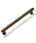 Five Pack 7.56 Inch Antique Brass Cabinet Pulls, Beefy Solid Zinc Alloy Drawer Handles For Kitchen Cabinets And Cupboards, side view