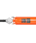 Side view of All Purpose Tire Seater And Inflator Tool 8 L Portable Air Blaster with 120 PSI max, orange color for cars, trucks, ATVs.