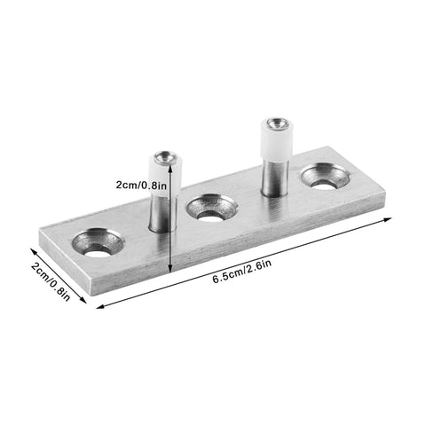 Double Wheel Barn Door Floor Guide for Smooth Sliding Doors, 304 stainless steel, 2x2x6.5cm, shown with dimensions.