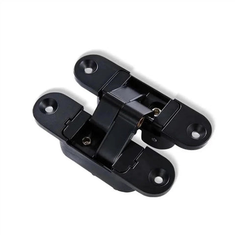 Gold Finish Three Dimensional Invisible Cabinet Hinge Set for Wood Doors with Screws, 180 Degree Hidden Folding Door Hinge