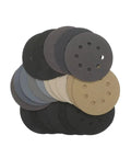 Super Cool 40 Pc Sandpaper Discs With Hook Loop Design And Eight Holes For Sanders Ranging From Rough 60 To Super Fine 10000 Grit That Work Great Wet Or Dry For Smooth Finishing Jobs And Fast Material Removal - assortment of abrasive discs in various grits.