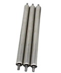 Industrial Grade Galvanized Conveyor Rollers Non Powered Steel Idler for Automation Assembly Lines, three rollers with smooth finish.