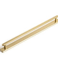Champagne Bronze Cabinet Pulls With Escutcheon Backplate 2 Pack 12 And 5 Eighths Inch Center Sleek Modern Rectangular Drawer Handles