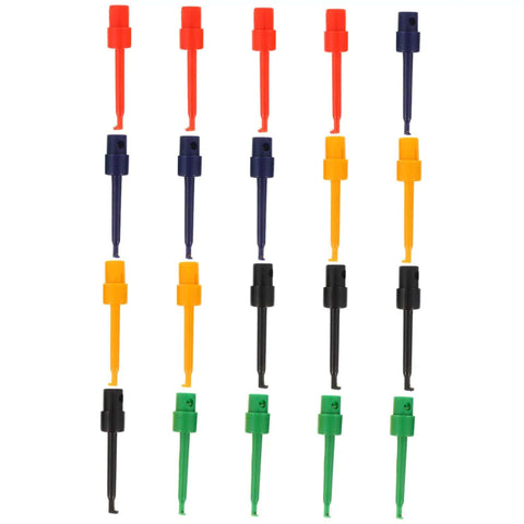 Assorted colorful probes from Test Hook Probe Kit For Digital Multimeter Leads With Safe Insulated Plastic Boots Round