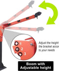 Heavy Hauler Electric Hoist For Pickup Trucks With Folding Bed Jib Crane And 2000 Lbs Winch Adjustable Boom showing adjustable height features.