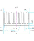Technical diagram of 4 Pack Black Aluminum Heat Sinks with Pre Applied Thermal Conductive Tape for VRMs GPUs Stepper Drivers.