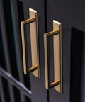 2 Pack 5 Inch Center To Center Champagne Bronze Cabinet Handles With Backplates on dark cabinet